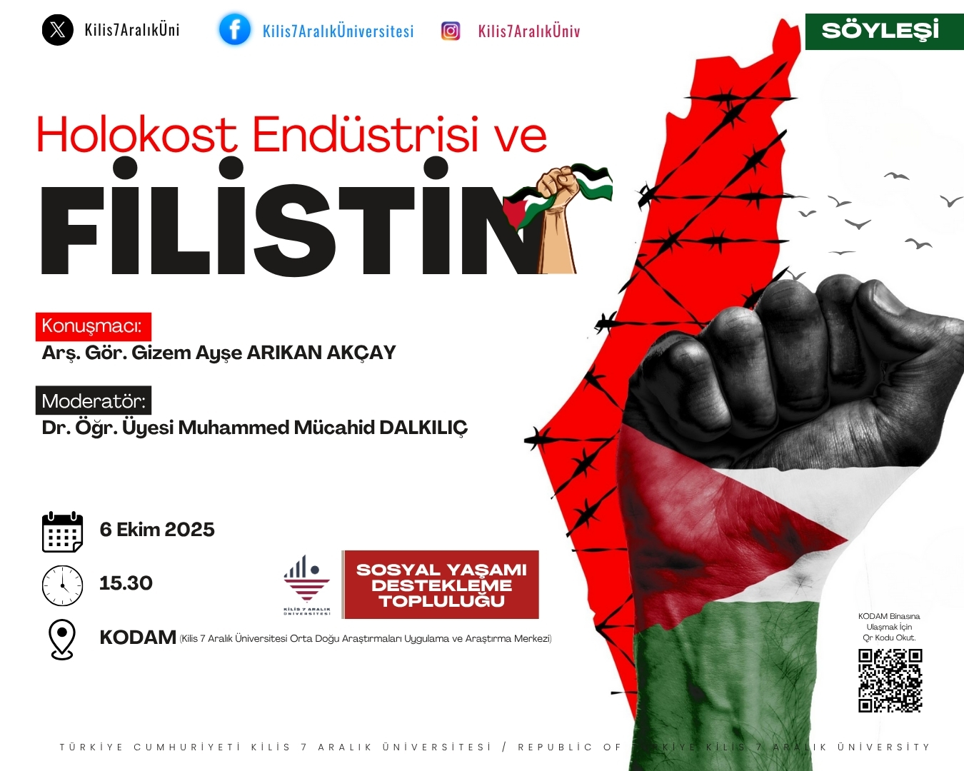 Söyleşi afişi: Holokost Endüstrisi ve Filistin
